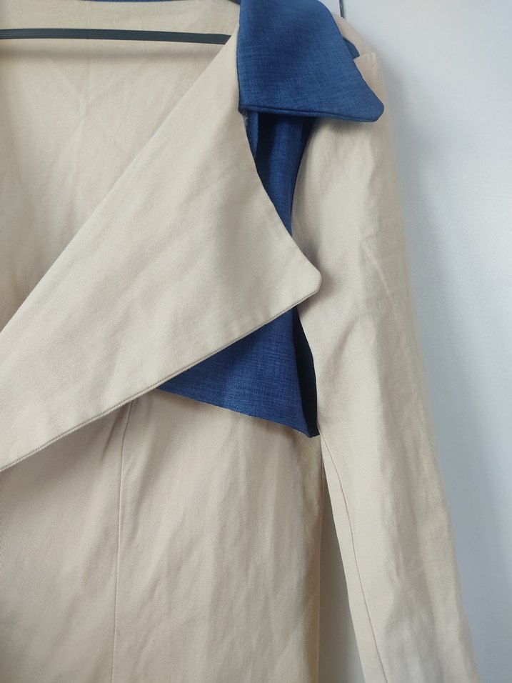 Bej Kadın Midi Keten Trençkot - Görsel 5