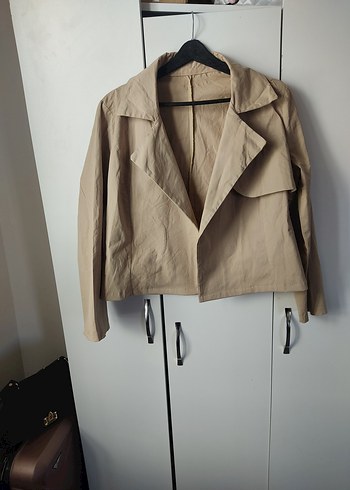 Bej Keten Kadın Ceket - Görsel 5