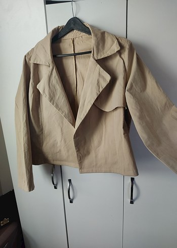 Bej Keten Kadın Ceket - Görsel 7