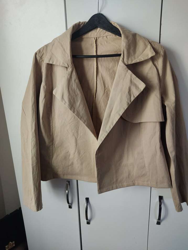 Bej Keten Kadın Ceket - Görsel 4