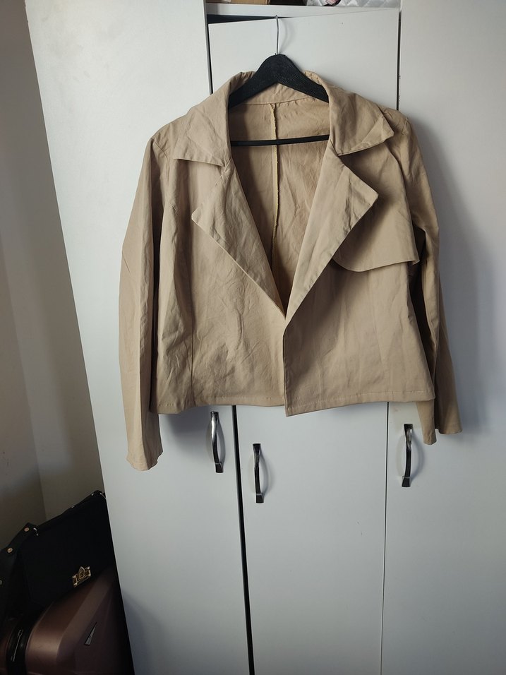 Bej Keten Kadın Ceket - Görsel 5