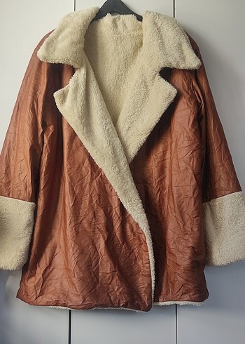 Kahverengi Parlak Kürklü Kadın Deri Ceket - Görsel 3