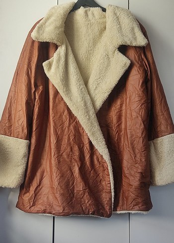 Kahverengi Parlak Kürklü Kadın Deri Ceket - Görsel 5