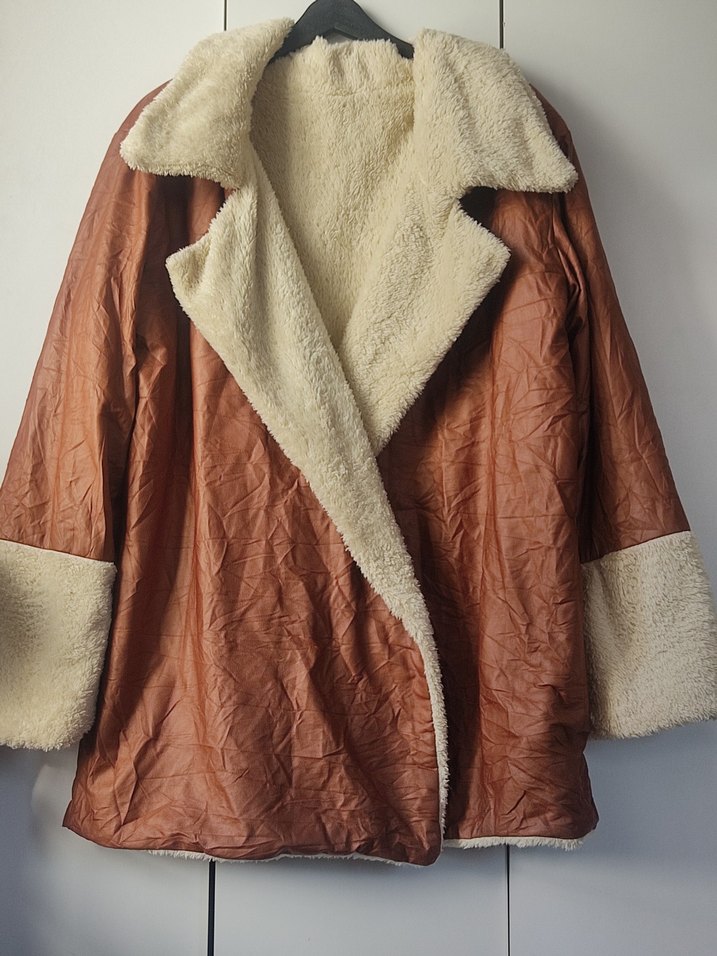 Kahverengi Parlak Kürklü Kadın Deri Ceket - Görsel 3