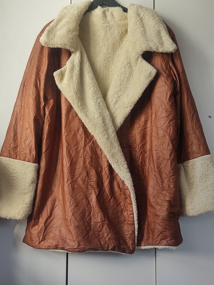 Kahverengi Parlak Kürklü Kadın Deri Ceket - Görsel 4