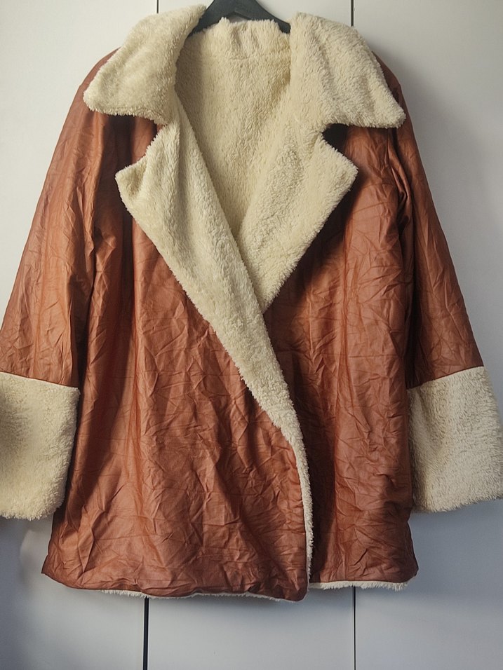 Kahverengi Parlak Kürklü Kadın Deri Ceket - Görsel 2