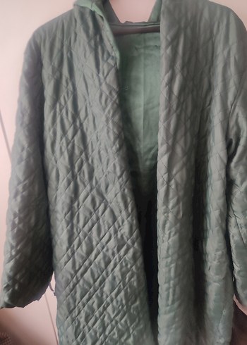 Kadın Yeşil Uzun Street Wear Ceket - Görsel 3