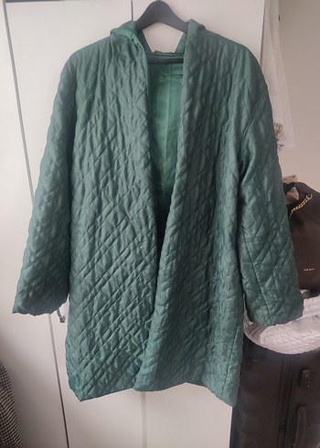 Kadın Yeşil Uzun Street Wear Ceket - Görsel 6