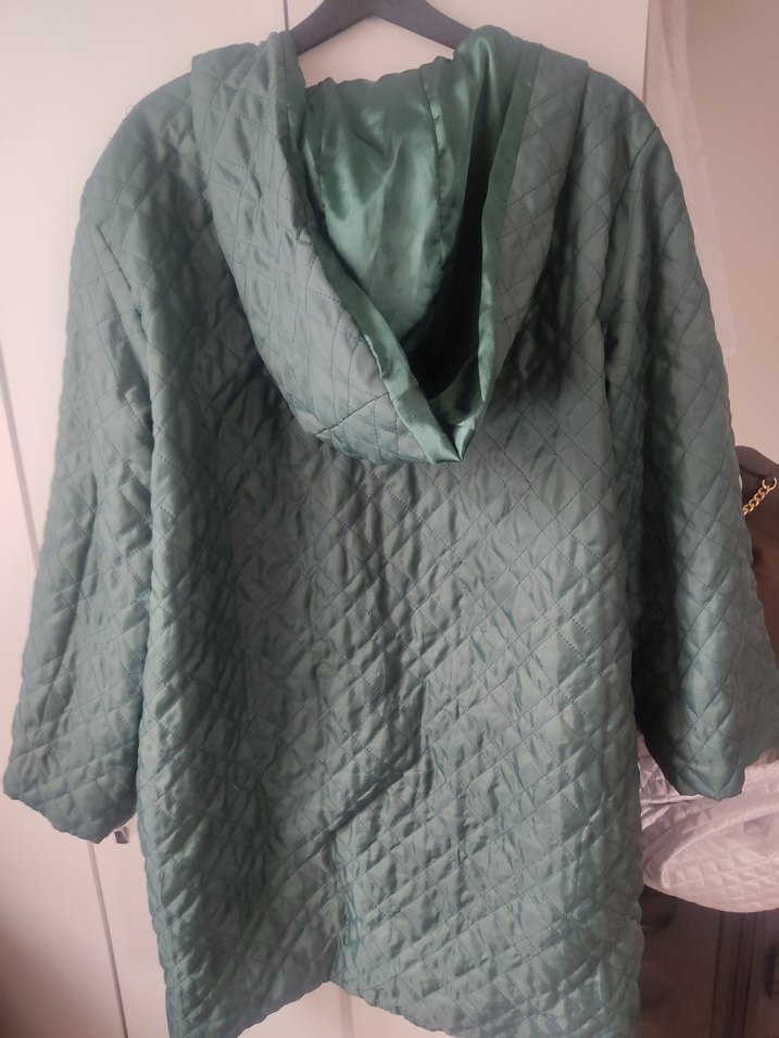 Kadın Yeşil Uzun Street Wear Ceket - Görsel 5