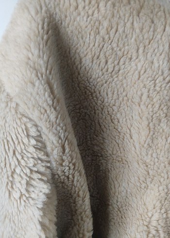 Bej Peluş Kadın Mont - Görsel 7