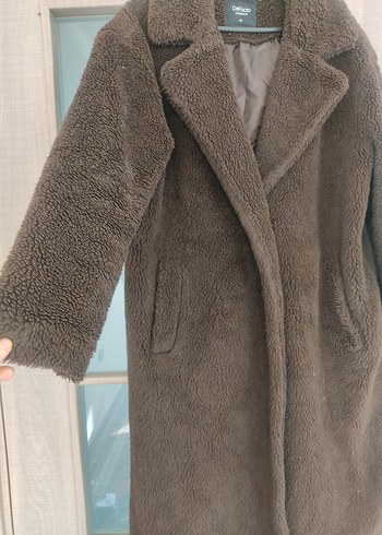 Kahverengi Peluş Kadın Kaban - Görsel 3