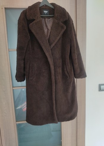 Kahverengi Peluş Kadın Kaban - Görsel 7