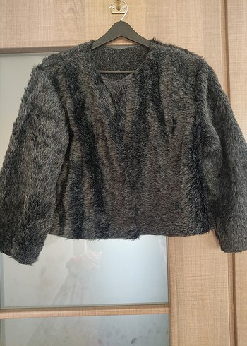 siyah Kısa Kadın Suni Kürk Ceket - Görsel 2