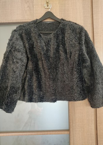 siyah Kısa Kadın Suni Kürk Ceket - Görsel 3