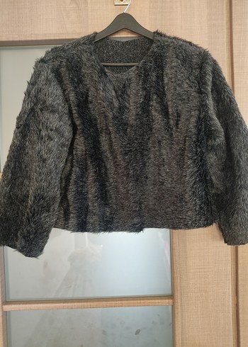 siyah Kısa Kadın Suni Kürk Ceket - Görsel 4