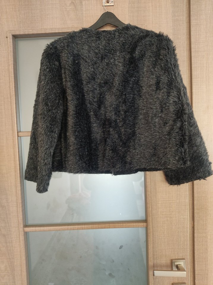 siyah Kısa Kadın Suni Kürk Ceket - Görsel 5