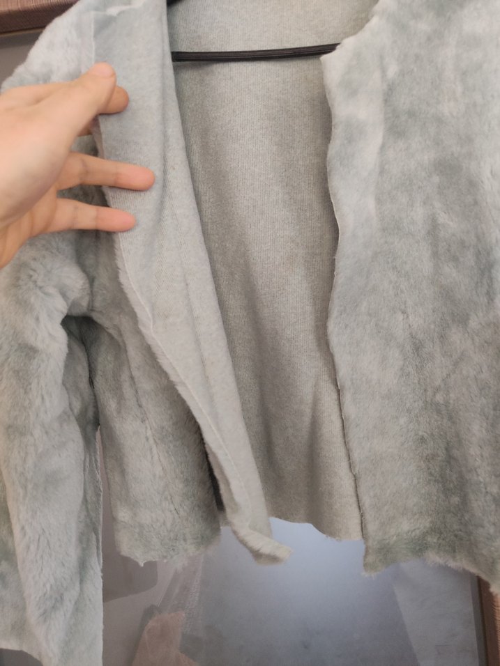 Su yeşiliKısa Kadın Suni Kürk Ceket - Görsel 4