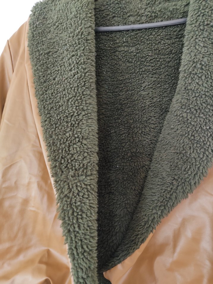 Kahverengi Kısa Deri Kadın Ceket - Görsel 4