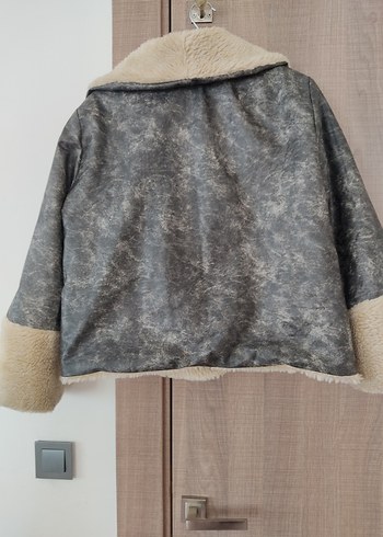 Deri Kadın Kısa Kürklü Ceket - Görsel 3