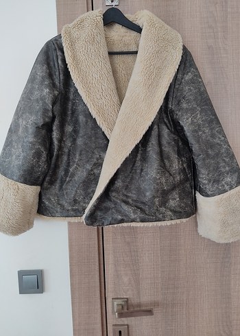 Deri Kadın Kısa Kürklü Ceket - Görsel 12