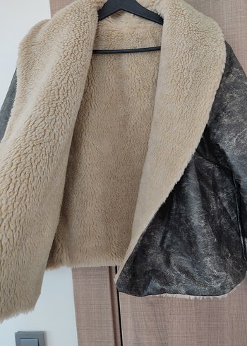 Deri Kadın Kısa Kürklü Ceket - Görsel 10