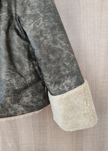 Deri Kadın Kısa Kürklü Ceket - Görsel 5