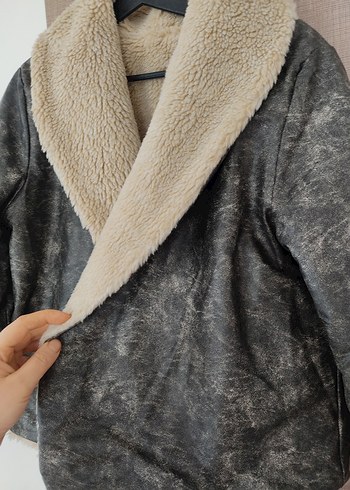 Deri Kadın Kısa Kürklü Ceket - Görsel 8