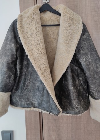 Deri Kadın Kısa Kürklü Ceket - Görsel 11