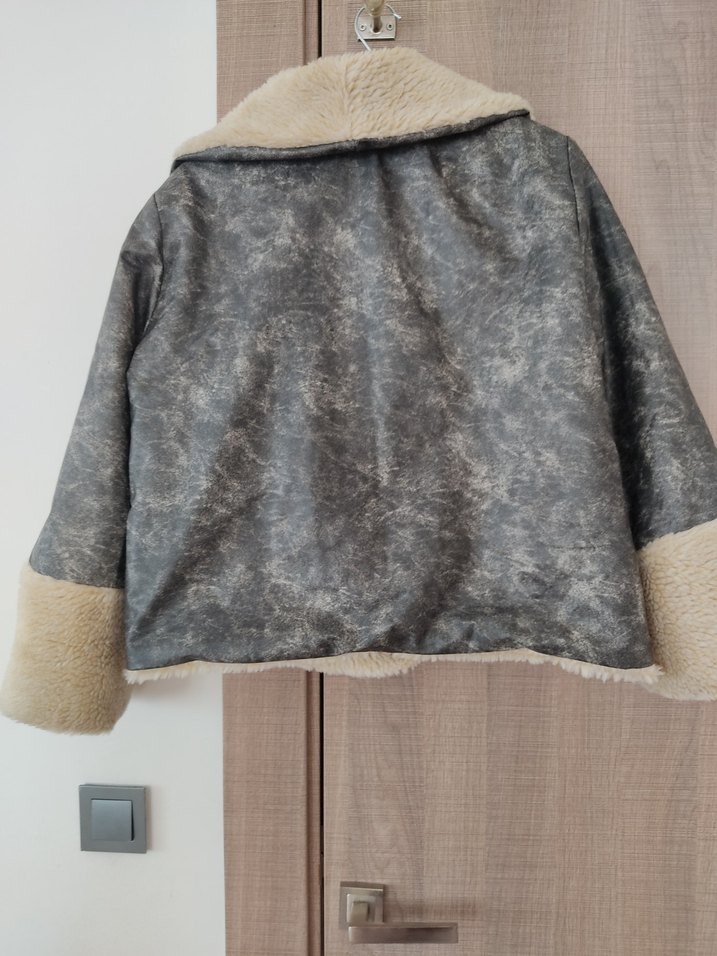 Deri Kadın Kısa Kürklü Ceket - Görsel 3