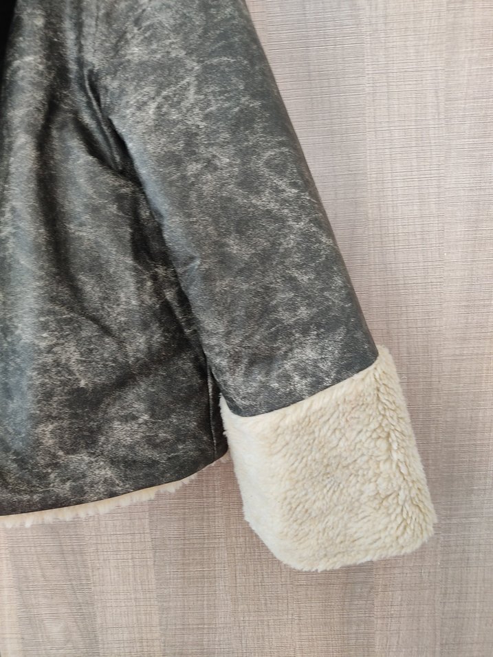 Deri Kadın Kısa Kürklü Ceket - Görsel 5