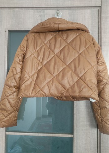 Kadın taba rengi şişme mont - Görsel 3