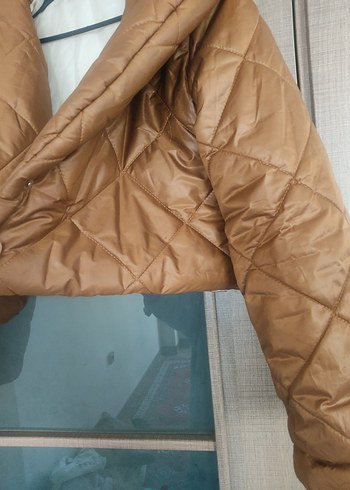 Kadın taba rengi şişme mont - Görsel 5