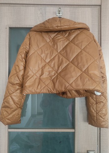 Kadın taba rengi şişme mont - Görsel 7