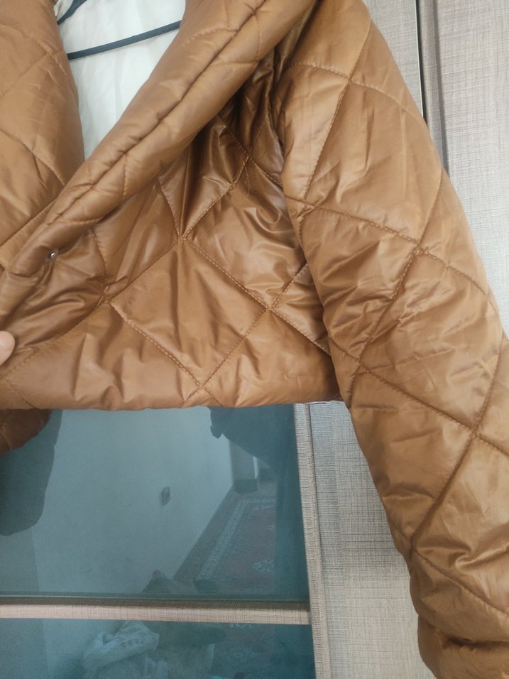 Kadın taba rengi şişme mont - Görsel 5