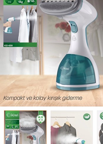 Turkuaz Renkli Kiwi Buharlı Ütü - Görsel 3