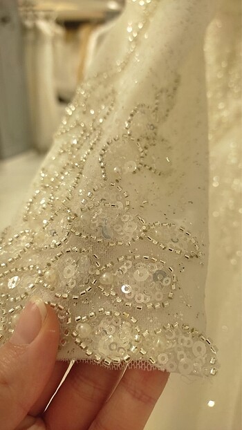 SATILIK SIFIR HİÇ GİYİLMEMİŞ GELİNLİK 38 Beden - Görsel 8