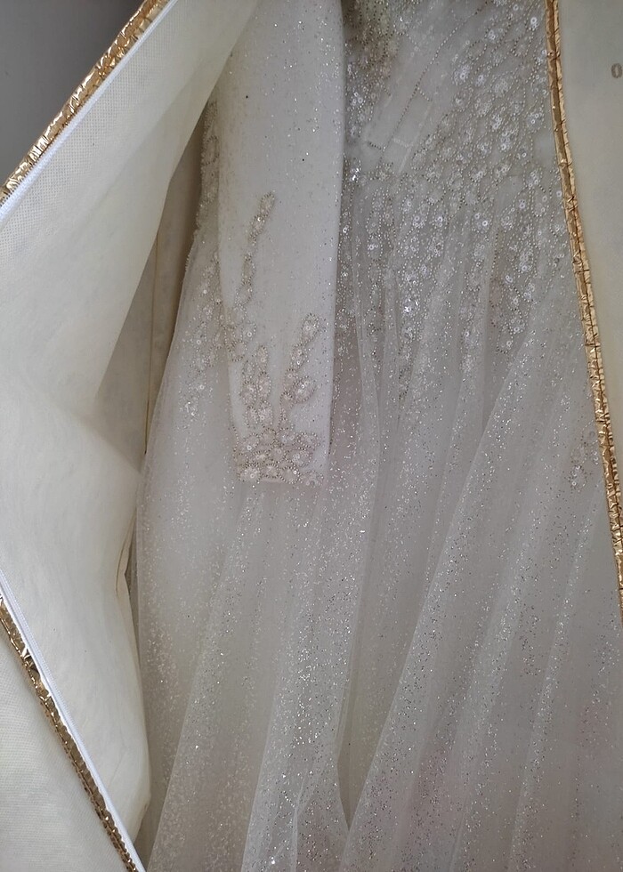 SATILIK SIFIR HİÇ GİYİLMEMİŞ GELİNLİK 38 Beden - Görsel 5