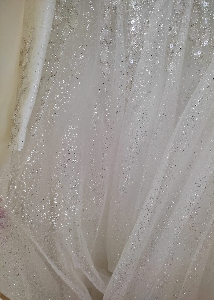 SATILIK SIFIR HİÇ GİYİLMEMİŞ GELİNLİK 38 Beden - Görsel 4