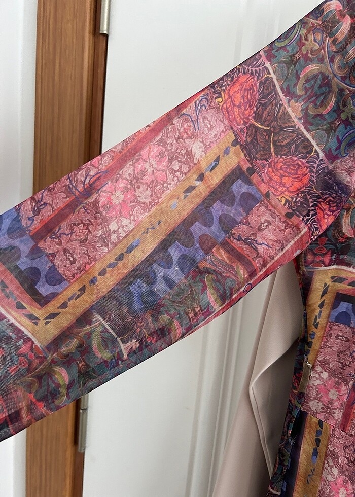 ETNİK DESENLİ ŞİFON ELBİSE - Görsel 4