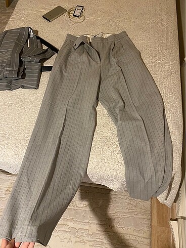 bershka gri kumas pantolon