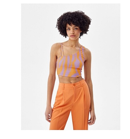 Bershka Bershka asimetrik crop cift askili