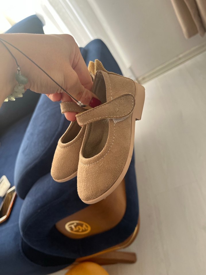 Bej süet  Babet Ayakkabı - Görsel 5