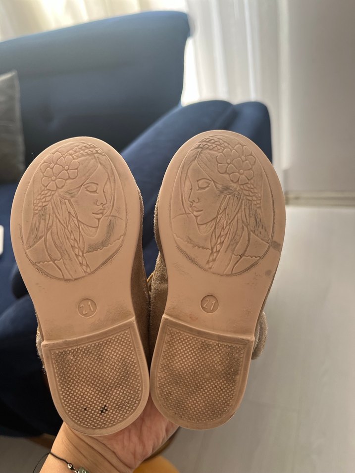 Bej süet  Babet Ayakkabı - Görsel 4