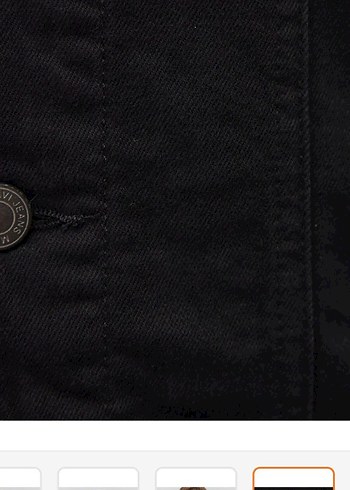 Düğmeli Siyah Denim Erkek Ceket - Görsel 12