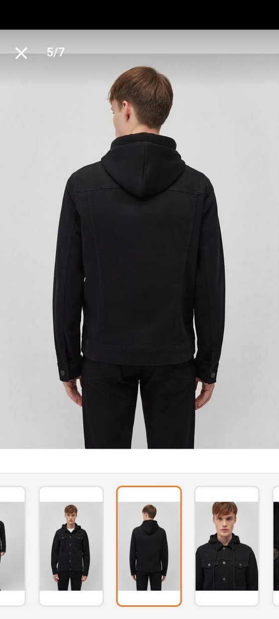 Düğmeli Siyah Denim Erkek Ceket - Görsel 4