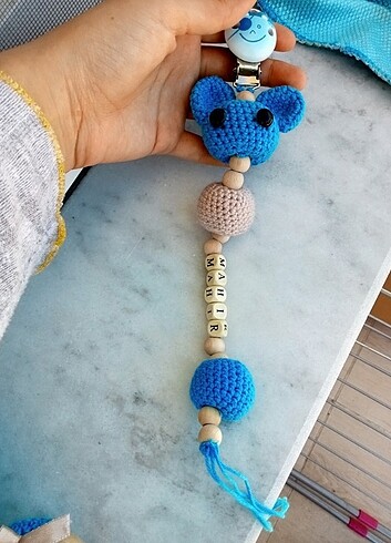 Tasarımcı Amigurmi emzik Zinciri ve ayıcık çıngırk set