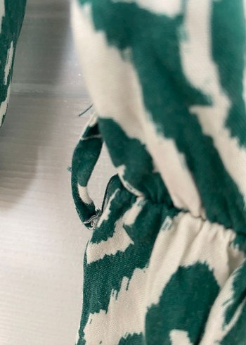 Yeşil Desenli Uzun Elbise - Görsel 6