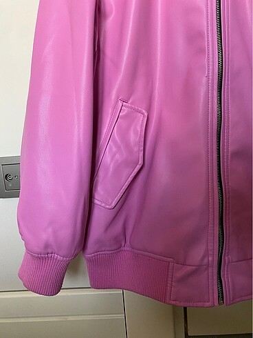 s Beden pembe Renk Bershka deri bomber ceket