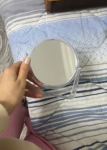 Beyaz Yuvarlak Masaüstü Makyaj Aynası - Görsel 2