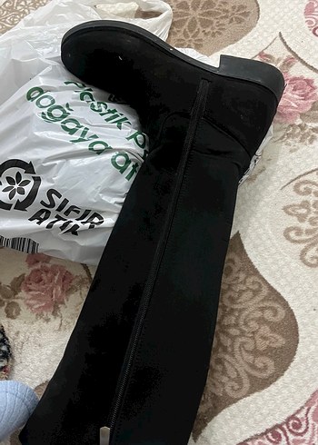 Fermuarlı Siyah Dizüstü Kadın Çizme - Görsel 7